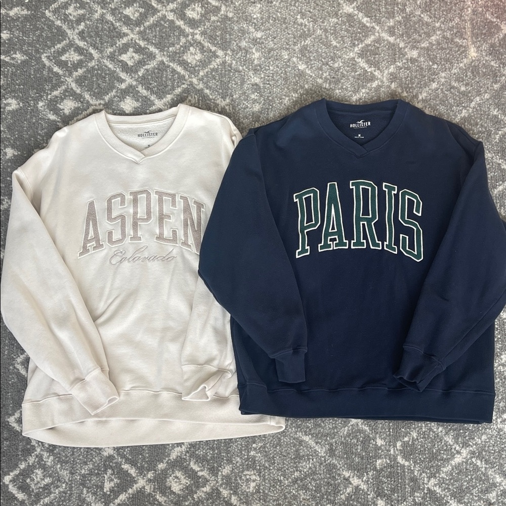 Hollister Cream and Navy Aspen Sweatshirts
